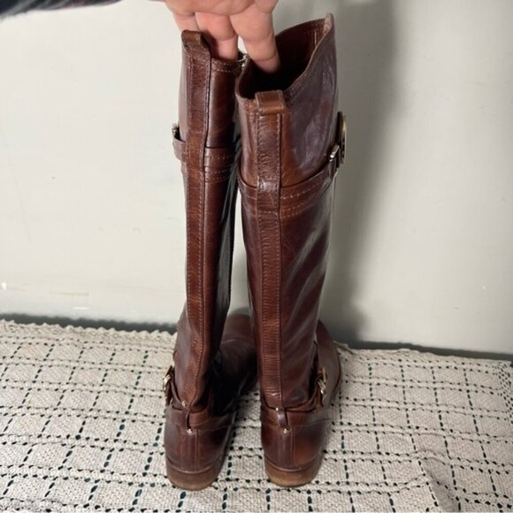 Brown Leather Knee-High Boots - Picture 9 of 13